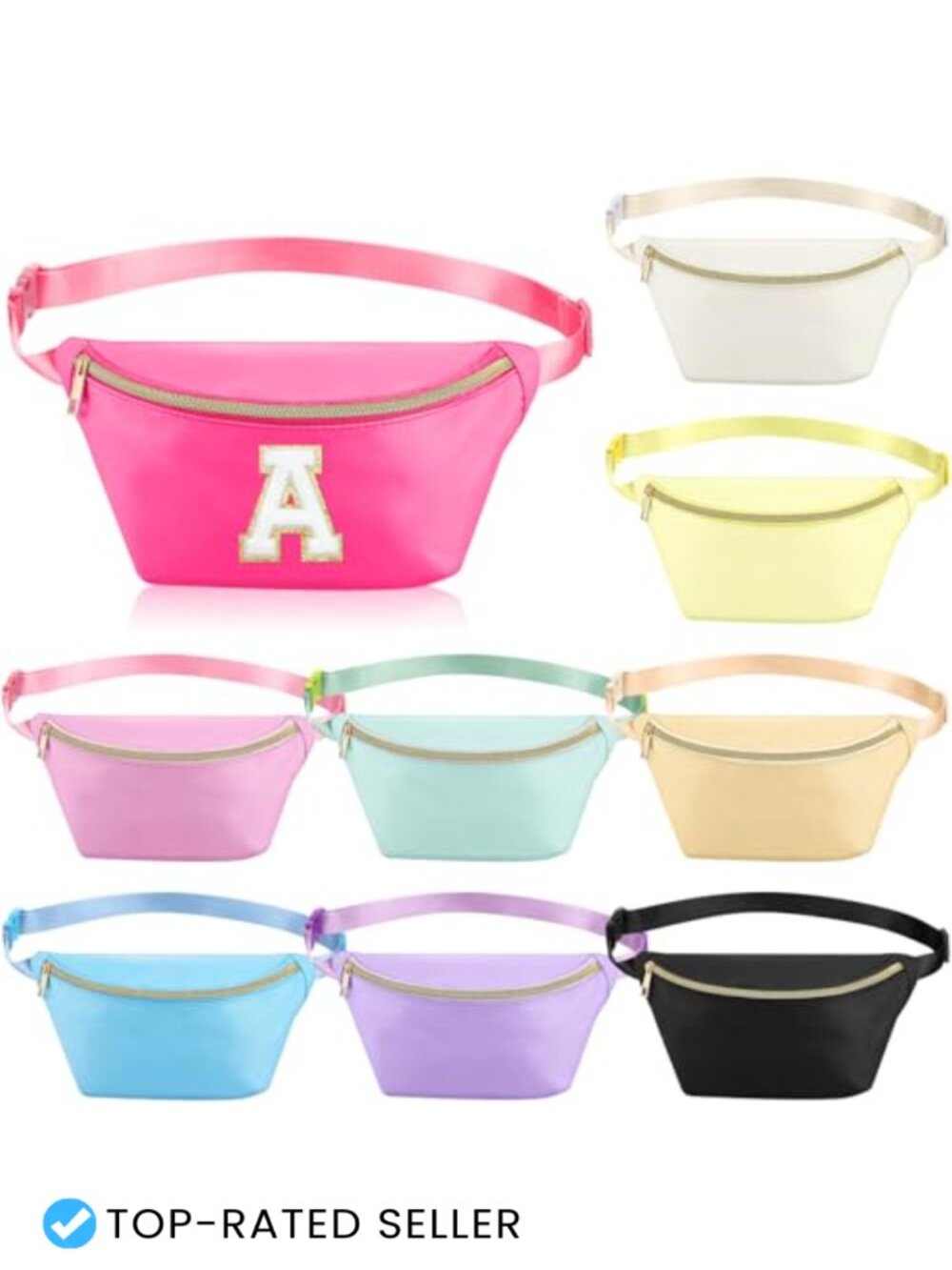 Nylon Fanny Pack Crossbody Belt Bag Waist Zipper Adjustable Strap Travel
